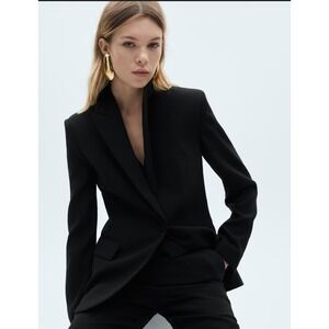 Mango Violeta Black Blazer Pants Suit Set Women 14 Business Casual Office Chic